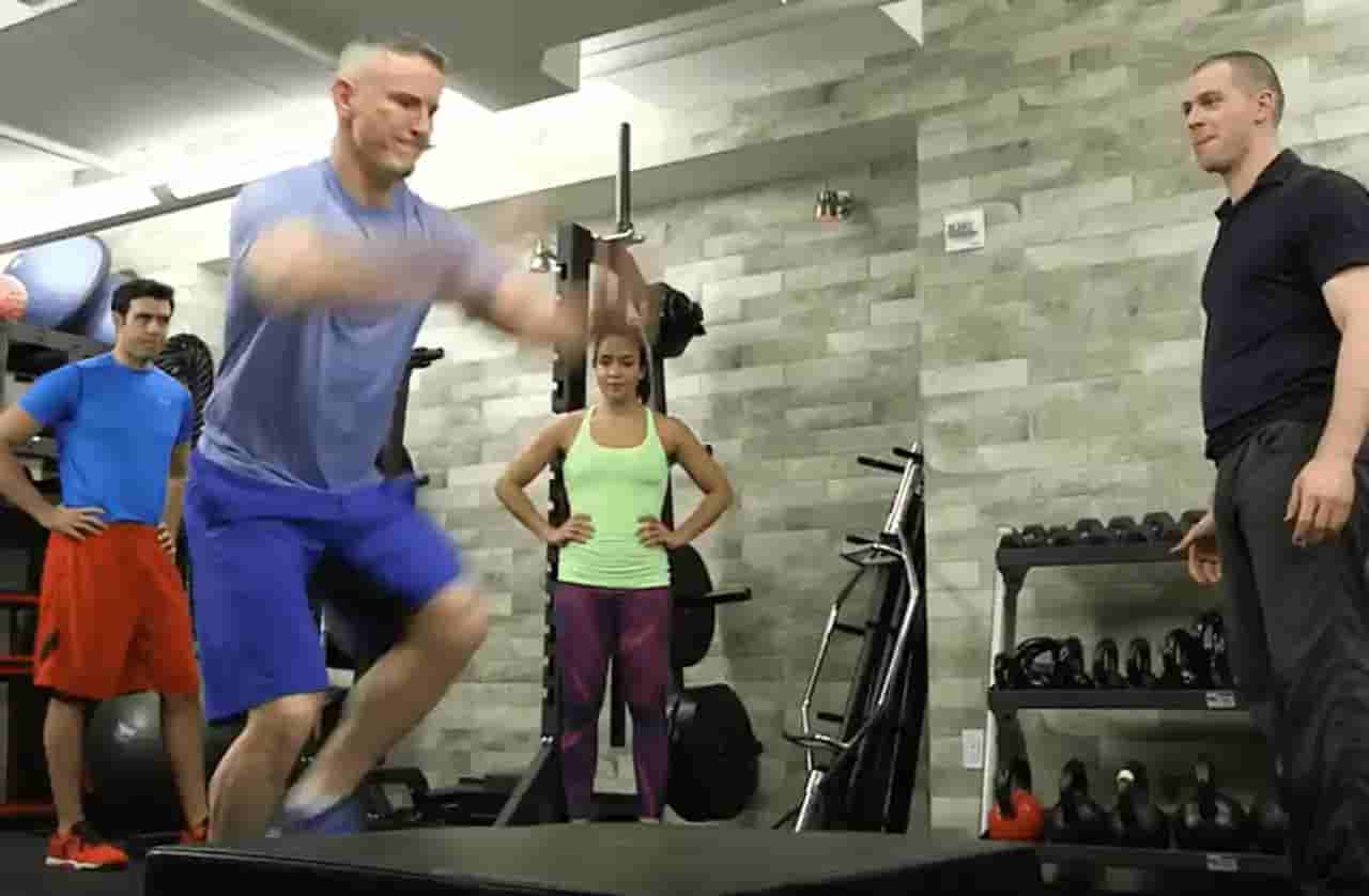 A box jump, which is a lower body power exercise