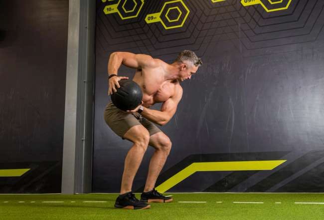 Medicine ball rotational throw for transverse plane power development. Another movement that could be performed in circuit without a loss in performance.