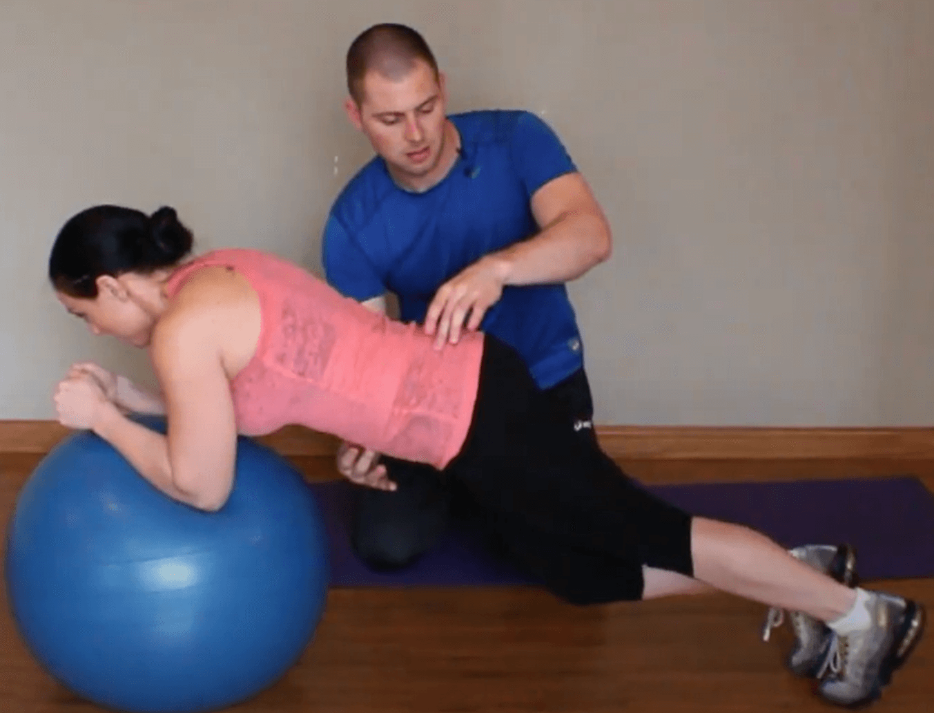 Plank on a stability ball