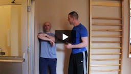Posterior Shoulder Stretch Modifications (Sleeper Stretch on Wall) - video thumbnail